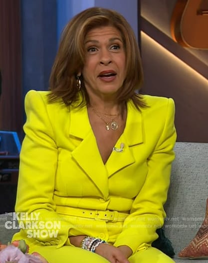 Hoda's yellow belted blazer on The Kelly Clarkson Show