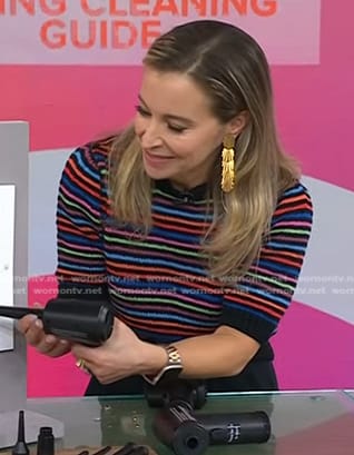 Jenn Falik's multicolor striped sweater on Today