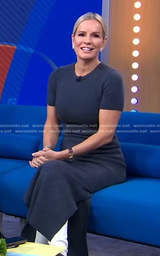 Jennfer's navy short sleeve sweater dress on Good Morning America