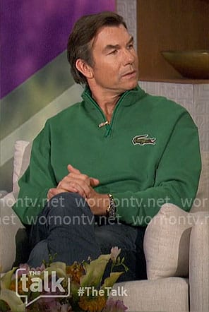 Jerry's green crocodile sweatshirt on The Talk