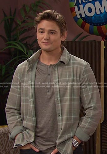 Johnny's grey plaid shirt on Days of our Lives