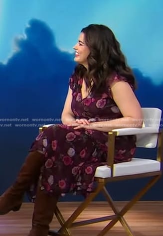 Kate Bowler's purple floral dress on Good Morning America