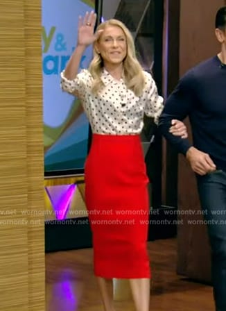 Kelly's red pencil skirt on Live with Kelly and Mark