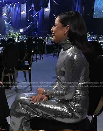 Keylee's sequin turtleneck dress on Today