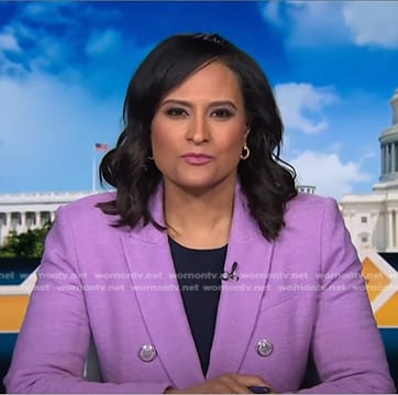 Kristen's lilac double breasted blazer on Today