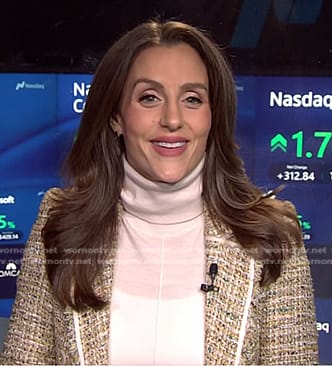 Kristina Partsinevelos's tweed blazer on NBC News Daily