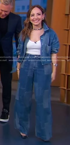 Lilliana Vazquez's patchwork denim jacket and jeans on Good Morning America