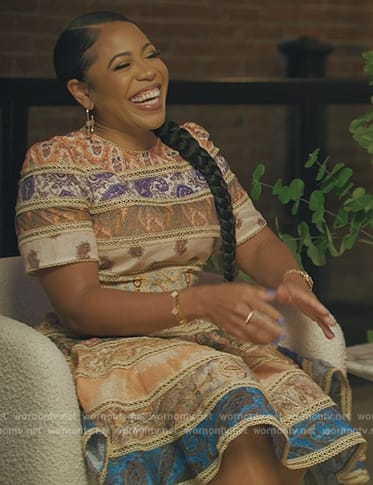 Lindsey Granger's embroidered lace mini dress on The Real Housewives of Potomac