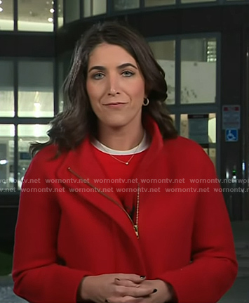 Liz Kreutz's red zip coat on Today