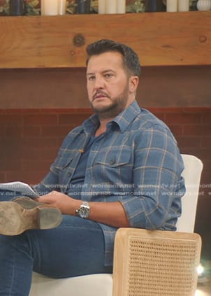 Luke Bryan's blue plaid shirt on American Idol