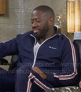 Malcolm's blue Ben Sherman track suit on The Neighborhood