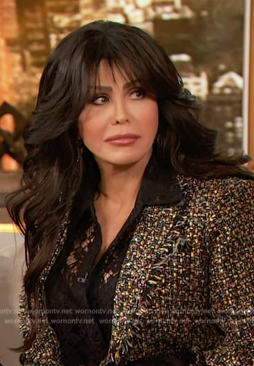 Marie Osmond's tweed blazer on The Drew Barrymore Show