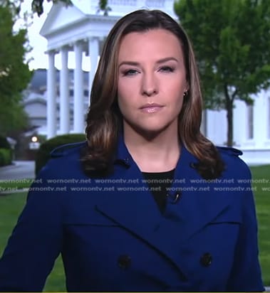 Mary's blue trench coat on Good Morning America