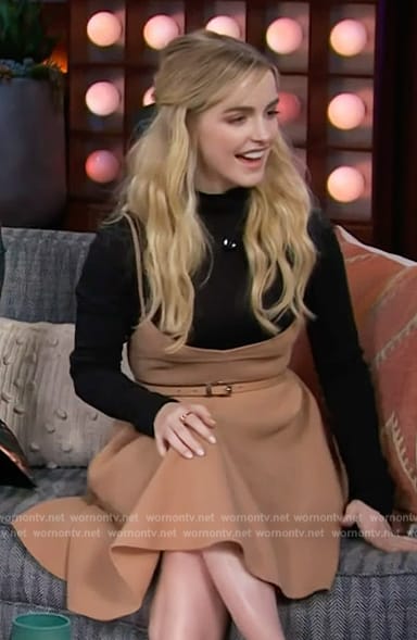 McKenna Grace's beige corset mini dress on The Kelly Clarkson Show