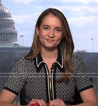 Megan Cassella's black tweed dress on NBC News Daily