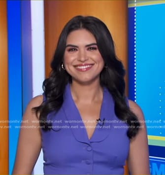 Melissa Adan's purple collared vest on Good Morning America