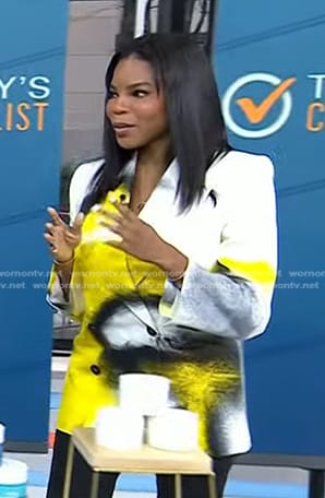 Dr. Michelle Henry's white and yellow print blazer on Today