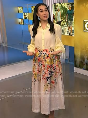 Morgan's yellow blouse on NBC News Daily