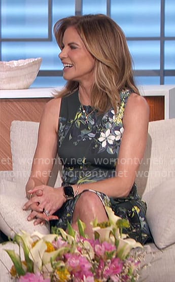 Natalie's floral fit and flare dress on The Talk