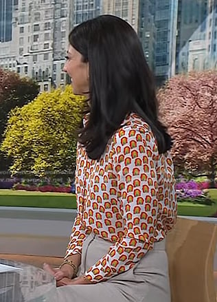 Natalie's white print shirt on Today
