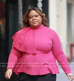 Reesa Teesa's pink peplum top on Good Morning America
