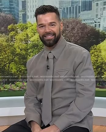 Ricky Martin's grey tie neck shirt on Today