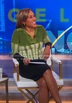 Robin's green and black tie dye polo dress on Good Morning America