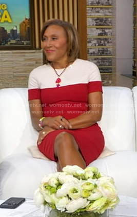 Robin's red and white colorblock dress on Good Morning America
