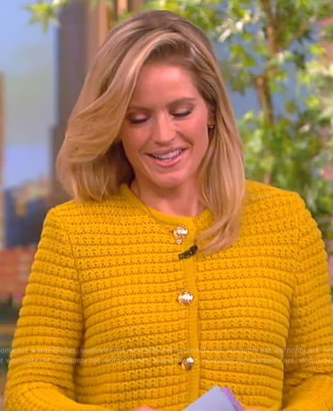 Sara's yellow knit cardigan on The View