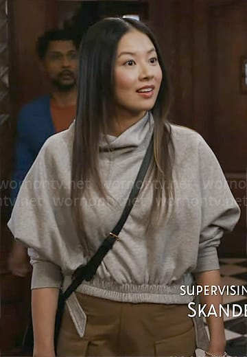 Sasha's grey sweatshirt with side ties on Ghosts