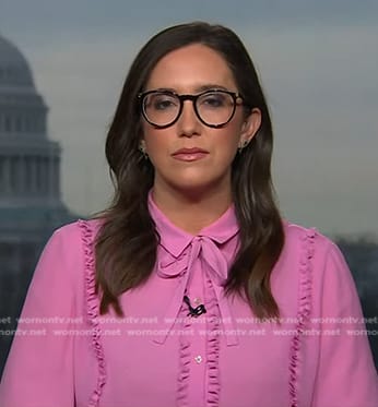 Savannah's ruffle-trim tie neck blouse on Today