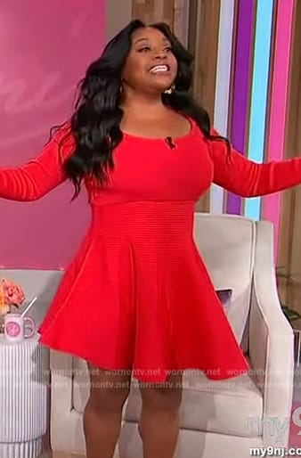 Sherri's red ribbed mini dress on Sherri