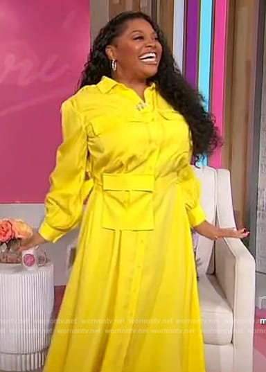 Sherri's yellow belted shirtdress on Sherri