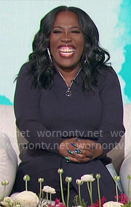 Sheryl's navy quarter zip top on The Talk