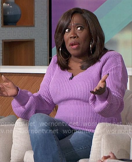 Sheryl's purple sweater on The Talk