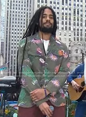 Skip Marley's green print jacket on Today