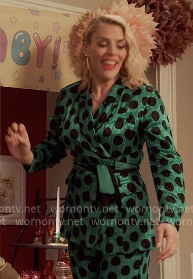 Summer's green polka dot belted jumpsuit on Girls5eva