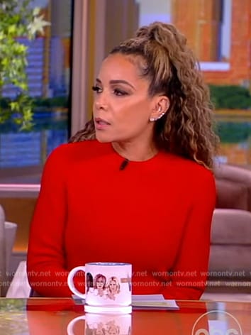 Sunny's red long sleeve dress on The View