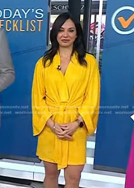 Dr. Tara Narula's yellow tie front dress on Today