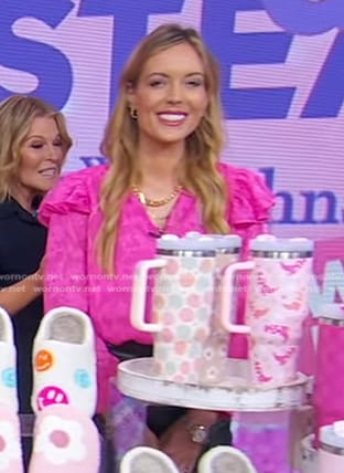Tori Gerbig's pink ruffle blouse on Good Morning America