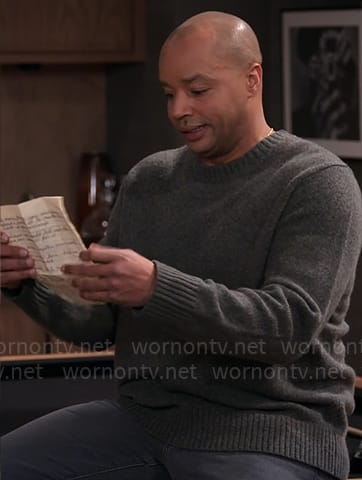 Trey's grey sweater on Extended Family