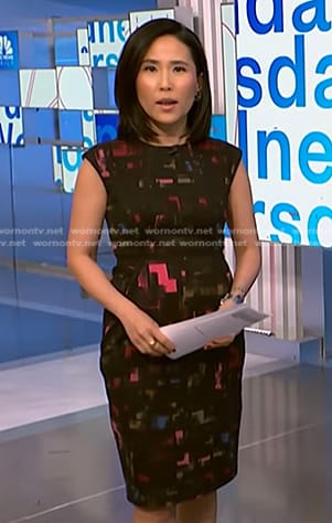 Vicky's printed cap sleeve sheath dress on NBC News Daily