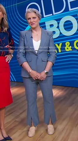 Abby Haliti's grey denim blazer and pants on Good Morning America