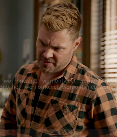 Adam's orange checked shirt on Chicago PD