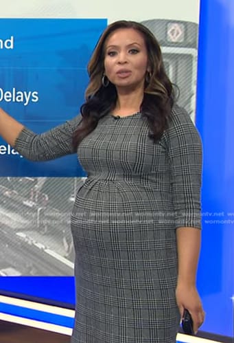 Adelle's grey plaid maternity dress on Today