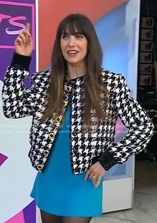 Alison Brie's houndstooth jacket on Today