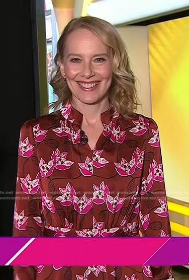 Amy Ryan's brown floral dress on Today