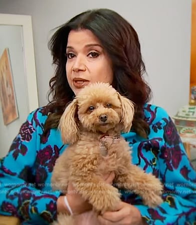 Ana's blue floral ruched dress on The View