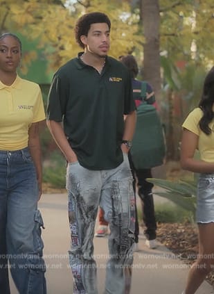 Andre's printed denim jeans on Grown-ish