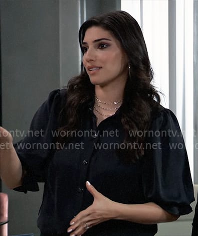 Brook Lynn's black button down top on General Hospital